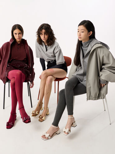 Lu Patent Leather Bow Heeled Sandals, Chalk, hi-res