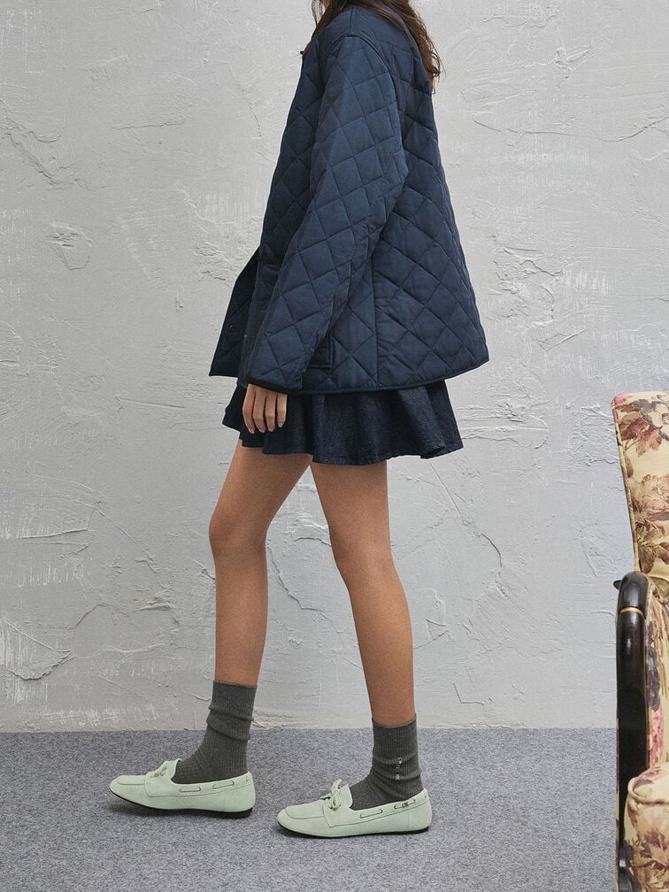 Kori Suede Boat Shoes, Mint Green, hi-res