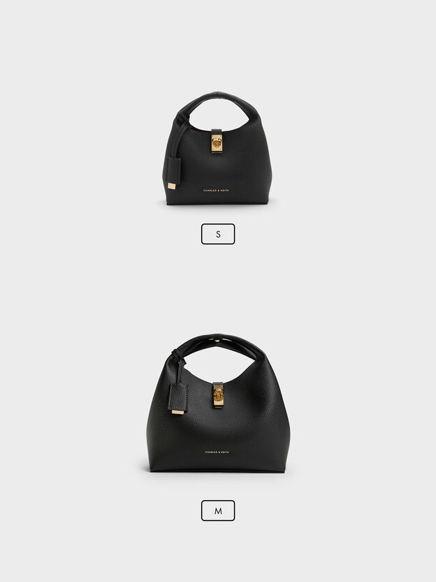 Mini Chance Turn-Lock Bucket Bag, Black, hi-res