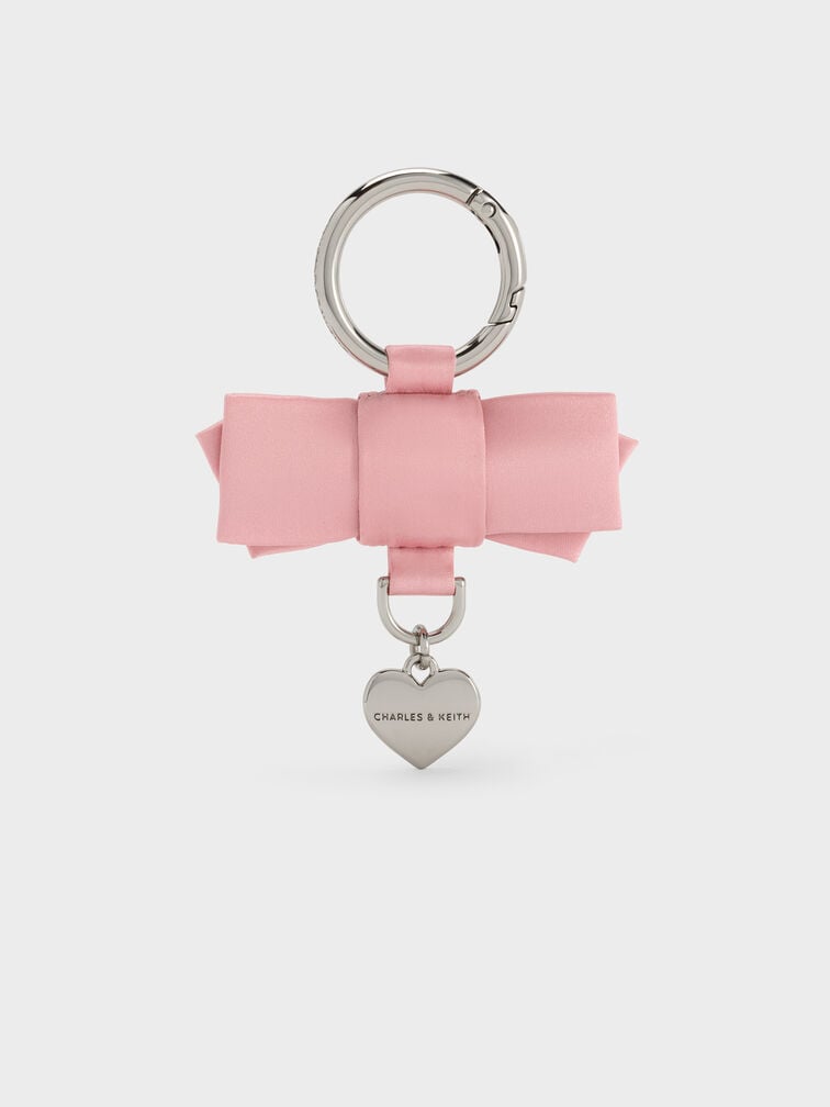 Aravis Bow-Heart Charm, Pink, hi-res