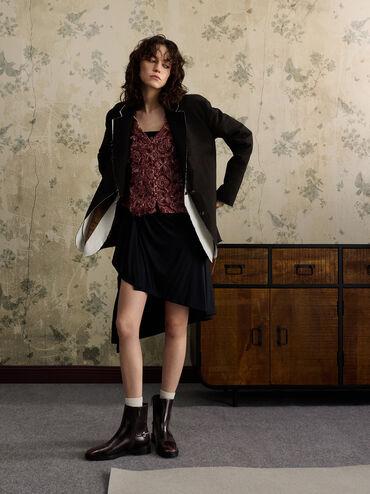 Erinna Metallic-Accent Side-Zip Ankle Boots, Burgundy, hi-res