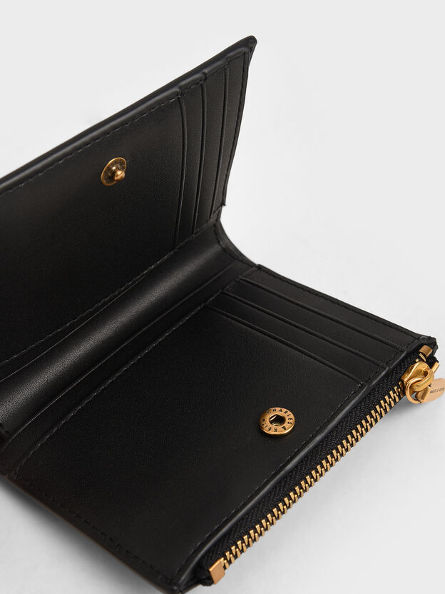 Harmonee Top-Zip Small Wallet, Black, hi-res