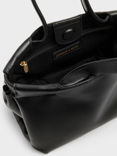 Mini Zephyr Tassel Tote Bag, Black, hi-res