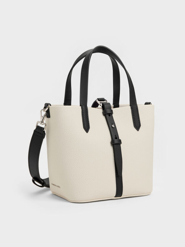 Mini Beryl Two-Tone Bucket Bag, Multi Cream, hi-res