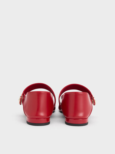 Yara Patent Mary Jane Flats, Red, hi-res