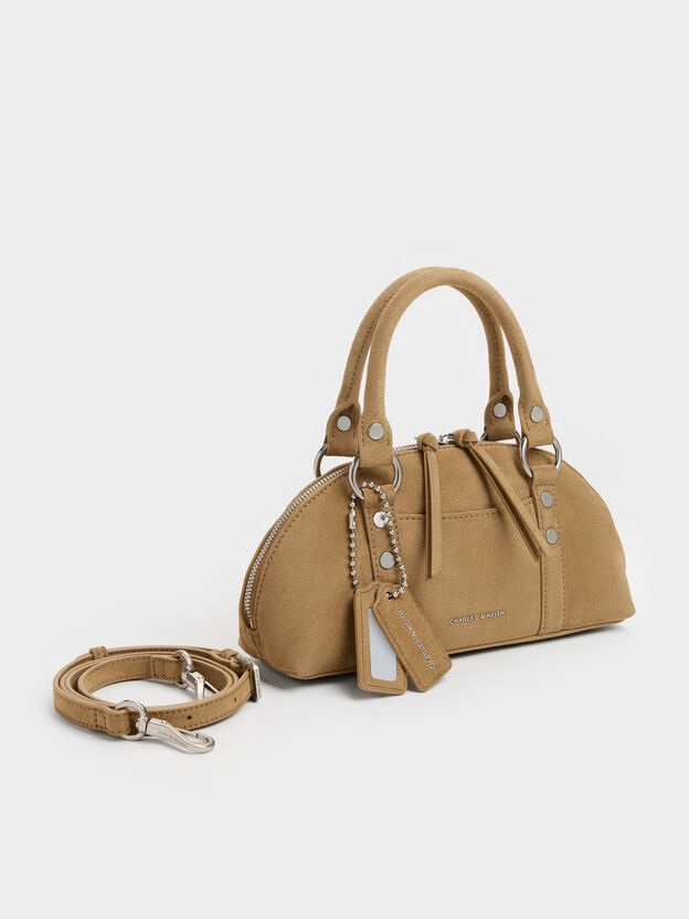 Tatiana Studded Bowling Bag, Sand, hi-res