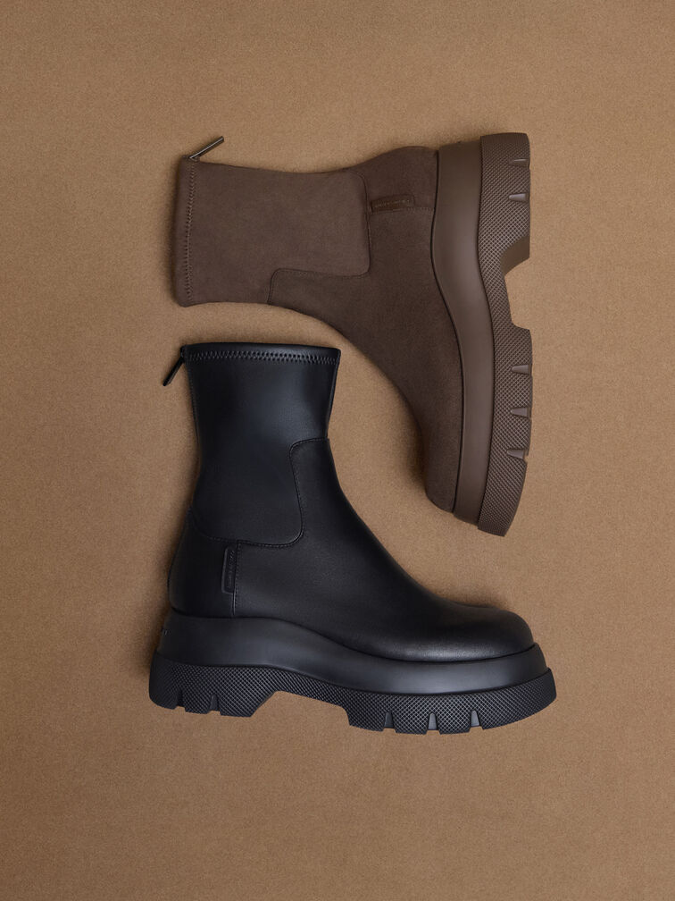 Leoi Chunky Ankle Boots, Black, hi-res