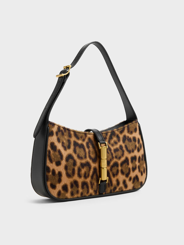 Cesia Leopard-Print Metallic-Accent Shoulder Bag, Multi, hi-res