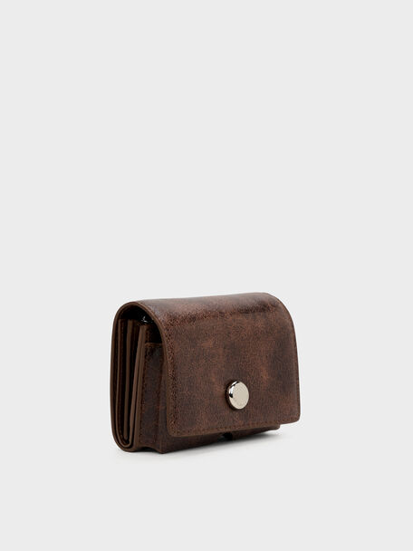 Zevon Knotted-Strap Wallet On Chain, Distressed Coffee, hi-res