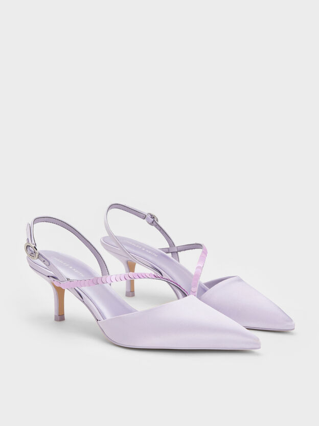 Briella Sequinned Slingback Pumps, Lilac, hi-res