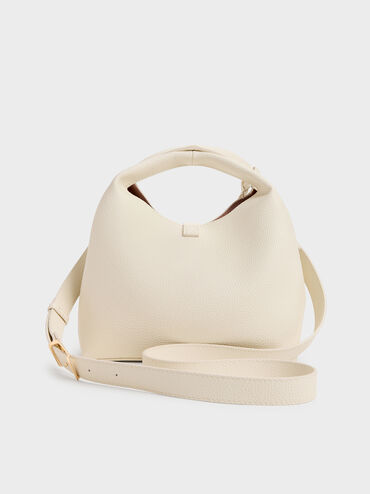 Chance Turn-Lock Bucket Bag, Cream, hi-res