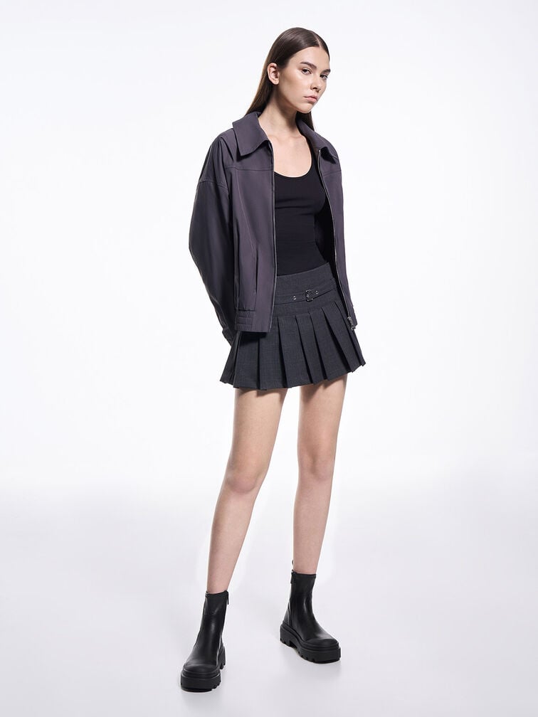 Indra Chunky Ridged-Sole Ankle Boots, Black, hi-res