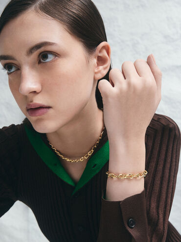 Nyra Mixed-Link Chain Bracelet, Gold, hi-res