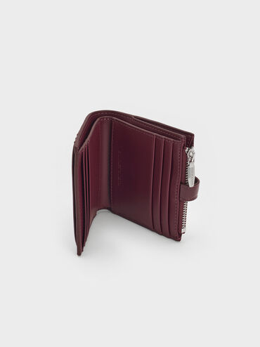 Blaise Grommet-Belt Top-Zip Small Wallet, Wineberry Red, hi-res