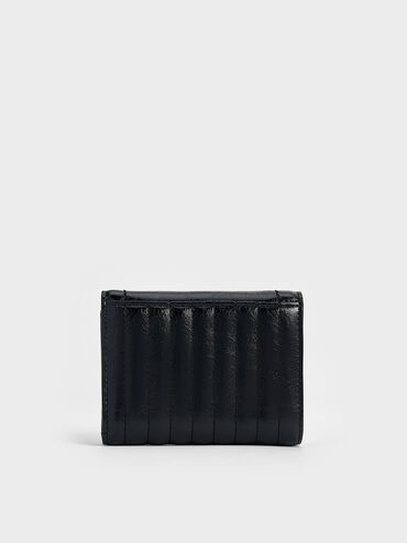 Donna Crinkle-Effect Wallet, Black, hi-res