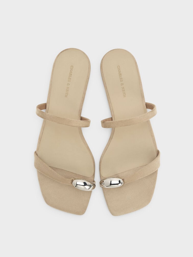 Raina Faux Suede Toe-Ring Sandals, Taupe, hi-res
