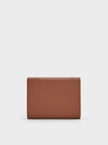 Edna Turn-Lock Knotted-Strap Wallet, Chocolate, hi-res