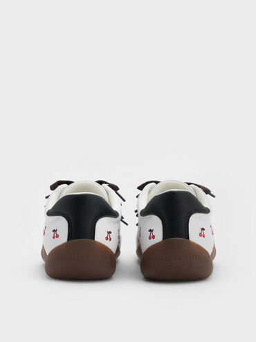Cherry-Print Contrast-Panel Triple-Bow Sneakers, Multi, hi-res
