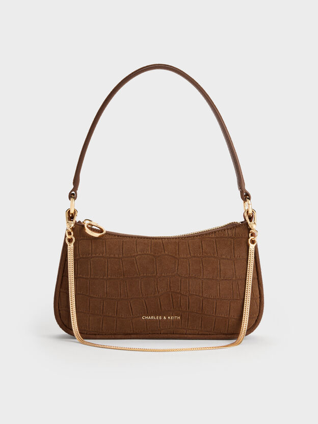 Elspeth Chain Shoulder Bag, Chocolate, hi-res
