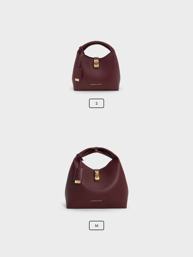 Mini Chance Turn-Lock Bucket Bag, Wineberry Red, hi-res