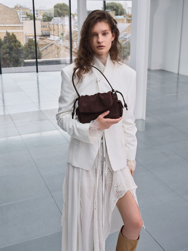 Khai Ruched Top Handle Bag, Espresso Brown, hi-res