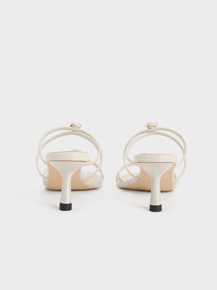 Rose Strappy Slant-Heel Mules, Butter, hi-res
