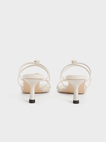 Rose Strappy Slant-Heel Mules, Butter, hi-res