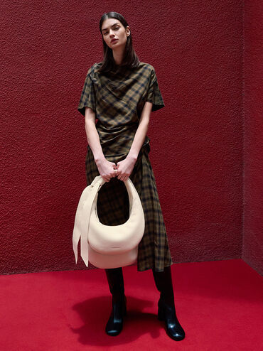 Toni Knotted Crescent Hobo Bag, Chalk, hi-res