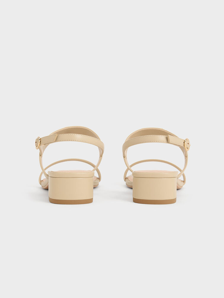 Trifina Metallic-Accent Slingback Sandals, Taupe, hi-res