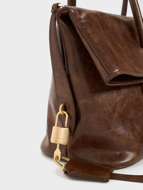 Aveline Front-Flap Shoulder Bag, Pecan Brown, hi-res
