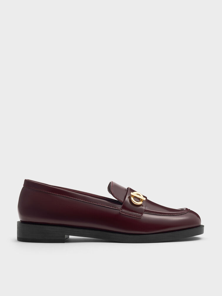 Marley Metallic-Accent Loafers, Burgundy, hi-res