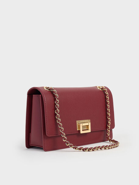 Everline Braided-Strap Shoulder Bag, Burgundy, hi-res