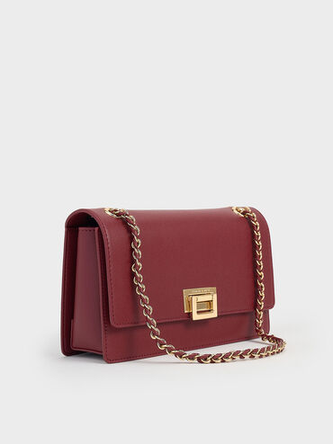 Everline Braided-Strap Shoulder Bag, Burgundy, hi-res