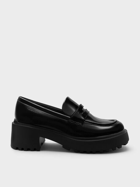 Evan Platform Loafers, Black Box, hi-res