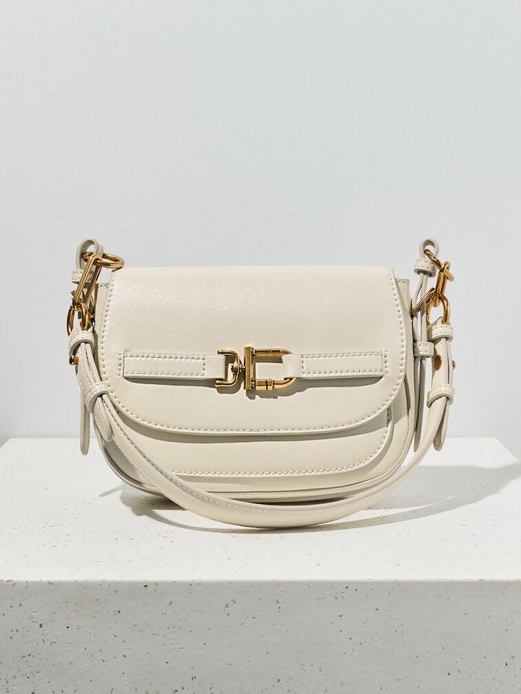 Gwynne Metallic-Accent Crossbody Bag, Cream, hi-res