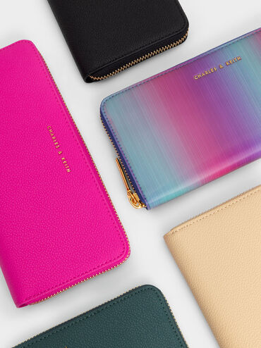 Dulcie Zip-Around Long Wallet, Black, hi-res