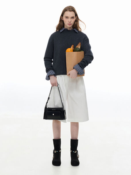 Zevon Multi-Pocket Shoulder Bag, Noir, hi-res