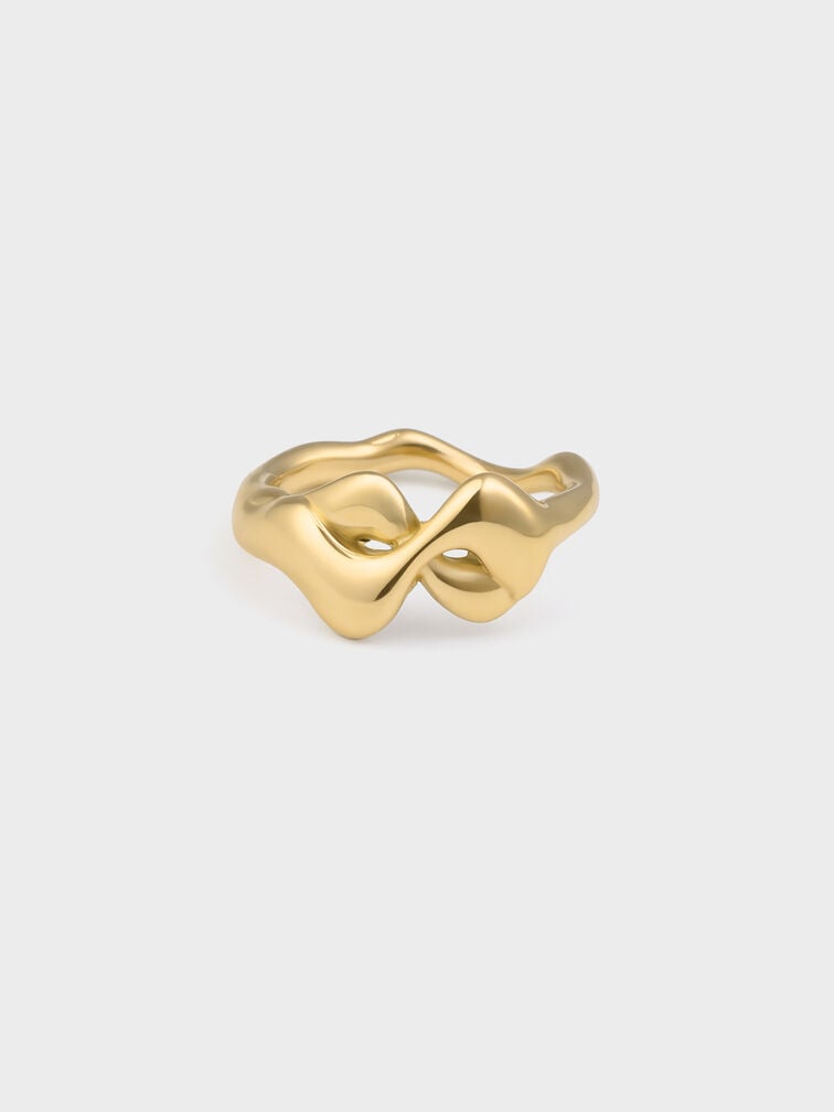 Emilia Wavy Ring, Gold, hi-res