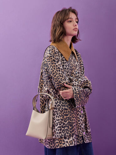 Edna Bucket Bag, Oat, hi-res