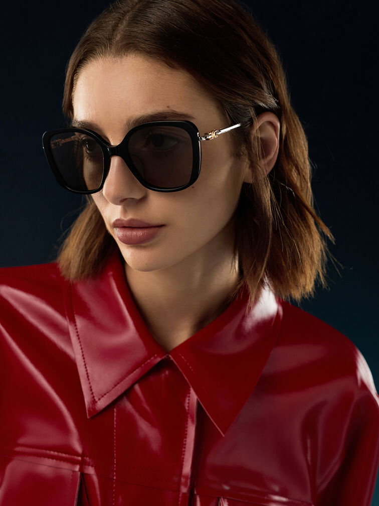 Adalyn Butterfly Sunglasses, Noir, hi-res