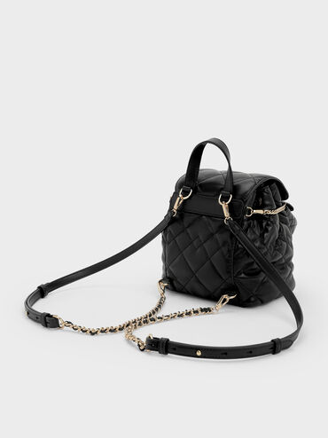 Aubrielle Quilted Backpack, Black, hi-res