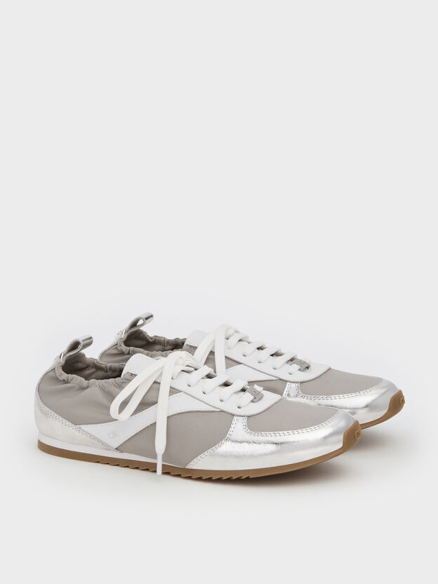 Jace Metallic Sneakers, Silver, hi-res