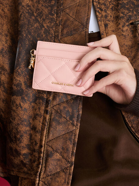 Arrietty Quilted Card Holder, Light Pink, hi-res
