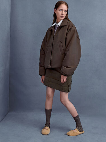 Nancy Faux Shearling Bow Ballet Mules, Brown, hi-res