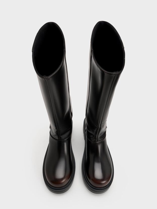 Davis Buckled Fold-Over Boots, Dark Brown, hi-res