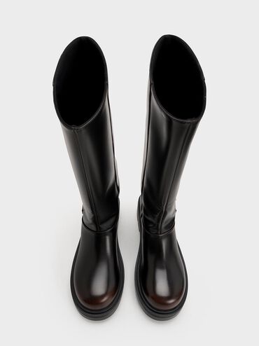 Davis Buckled Fold-Over Boots, Dark Brown, hi-res