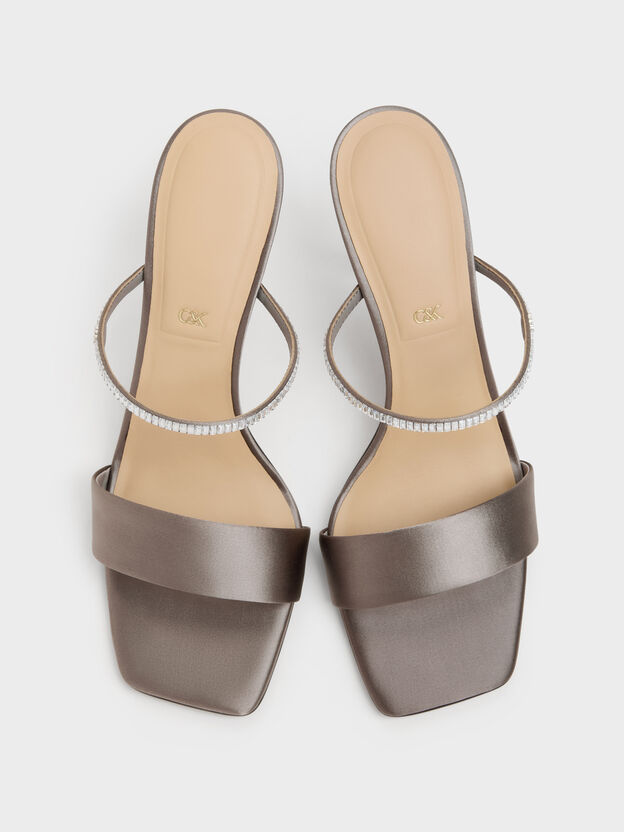 Gem Heeled Mules, Pewter, hi-res