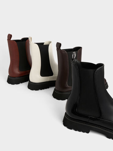 Ridged-Sole Chelsea Boots, Black, hi-res