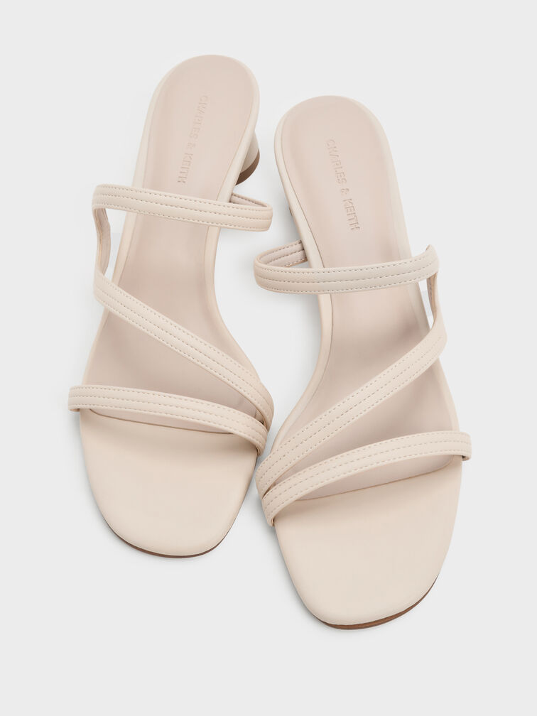 Arden Wavy Strap Mules, Chalk, hi-res