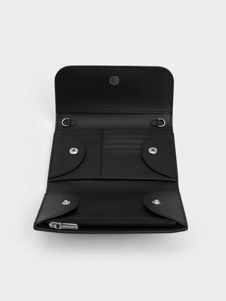Octavia Front Flap Long Wallet, Noir, hi-res